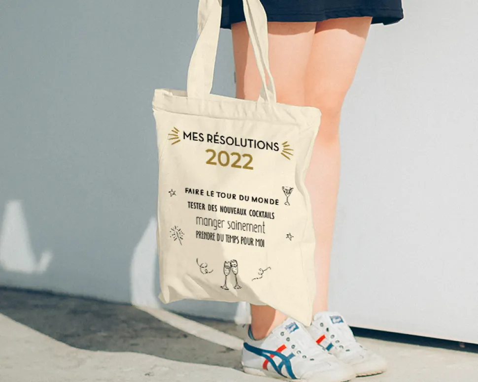 Tote Bag Personnalisable - Mes Résolutions - 100% coton naturel