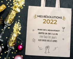 Tote Bag Personnalisable - Mes Résolutions - 100% coton naturel