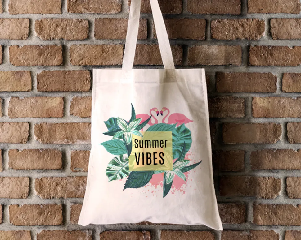 Tote bag Personnalisable - Flamant rose - 100% coton naturel