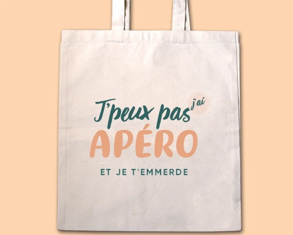 Tote bag personnalisable - J'peux pas j'ai apéro