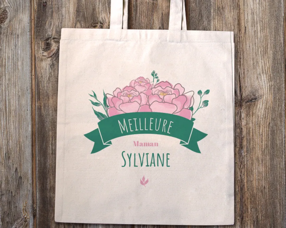 Tote bag personnalisable - Collection Maman Fleurie