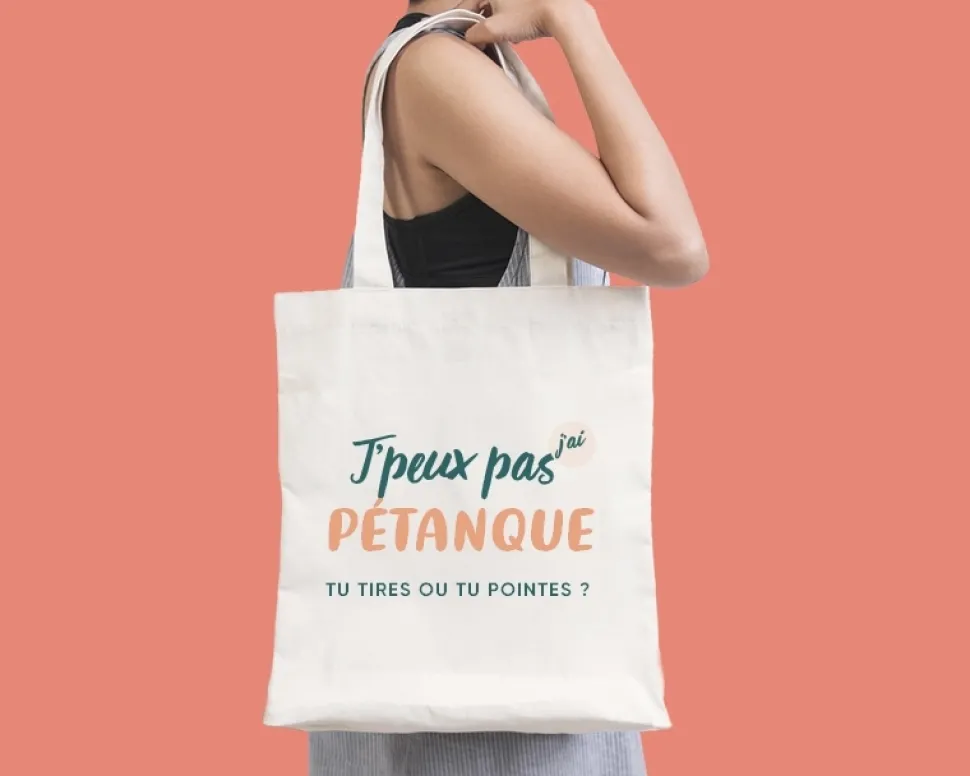 Tote bag personnalisable - J'peux pas j'ai pétanque