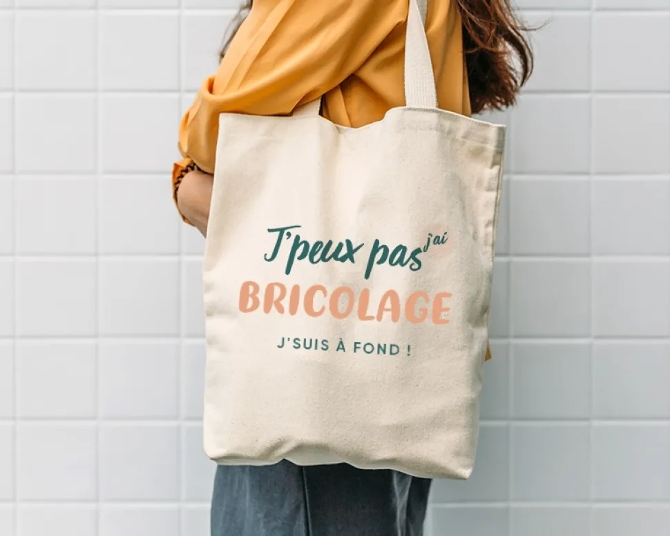 Tote bag personnalisable - J'peux pas j'ai bricolage