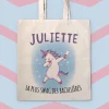 Tote bag Personnalisable - Licorne diplômée -100% coton naturel