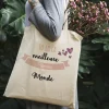 Tote bag Personnalisable - Tu es la meilleure du monde - 100% coton naturel