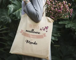 Tote bag Personnalisable - Tu es la meilleure du monde - 100% coton naturel