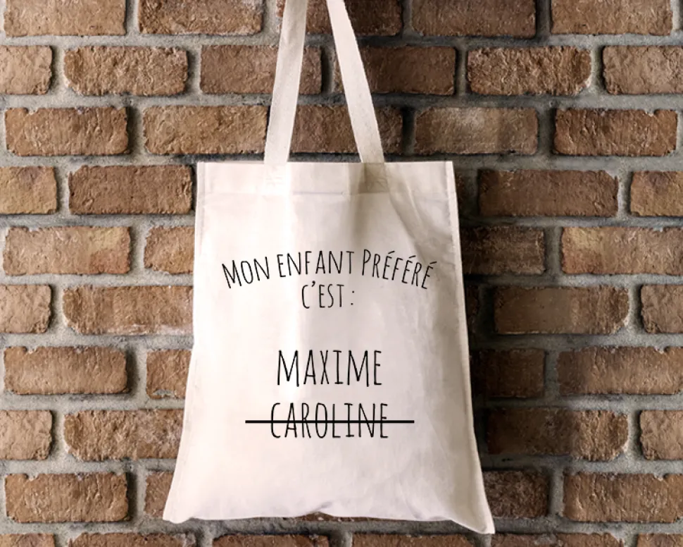 Tote bag Personnalisable - Mon enfant préféré - 100% coton naturel