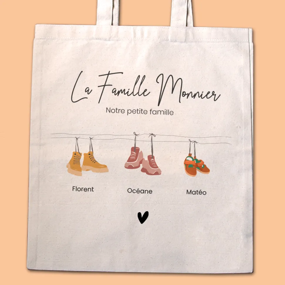 Totebag personnalisé - Famille Chaussures