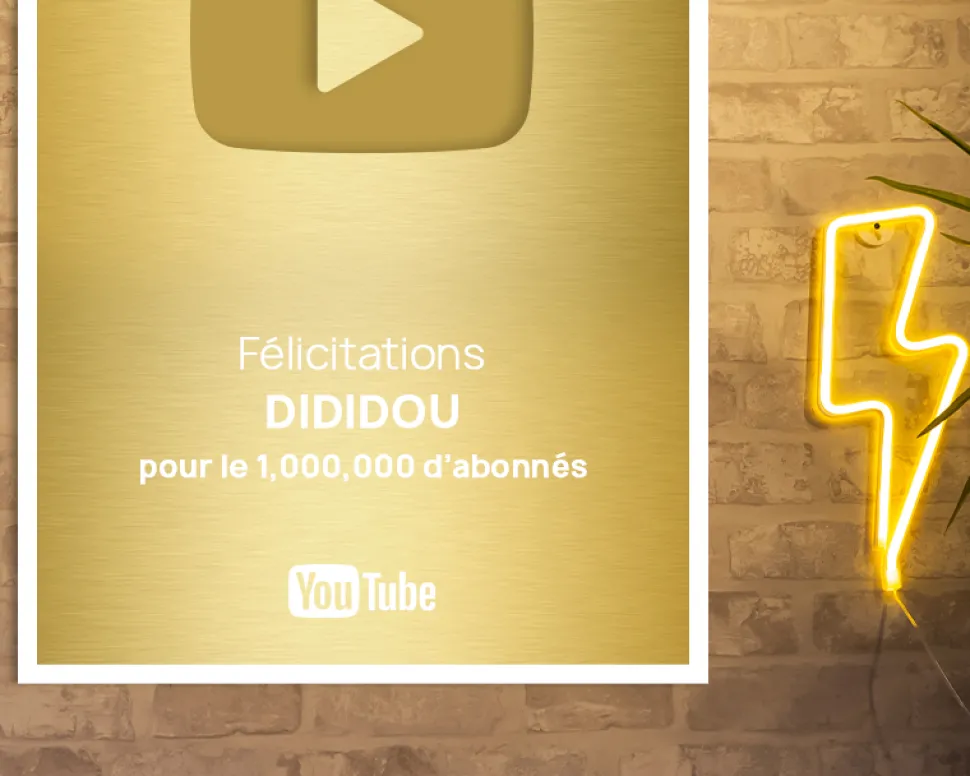 Trophée YouTube personnalisé