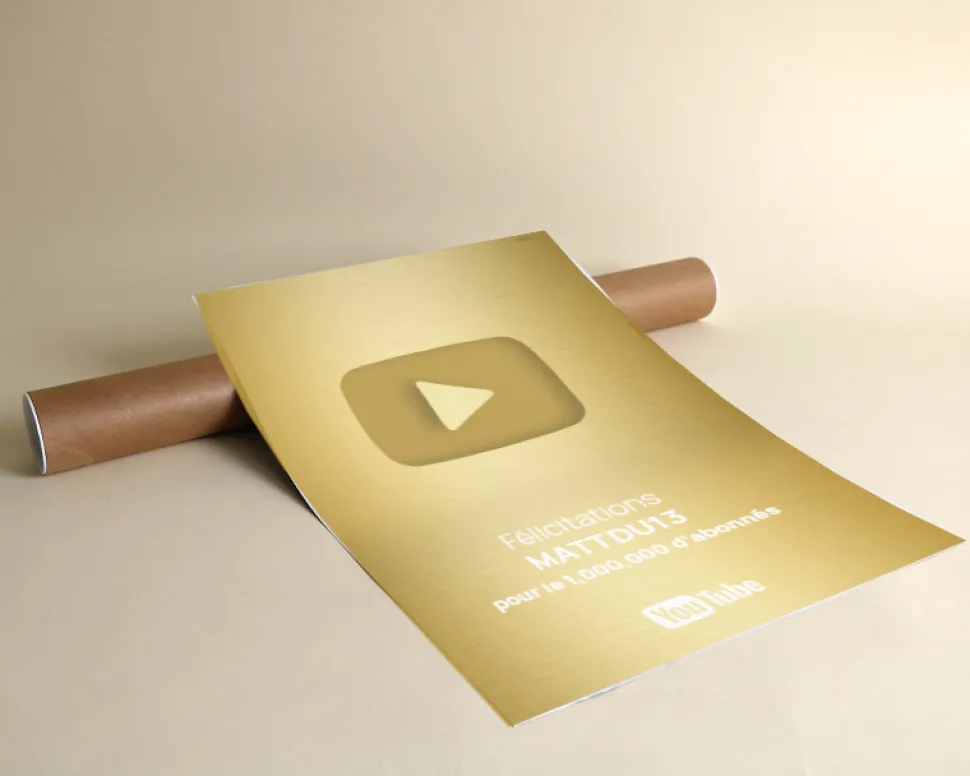 Trophée YouTube personnalisé
