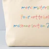 Trousse en coton personnalisée - Mots d'enfants pour maitresse