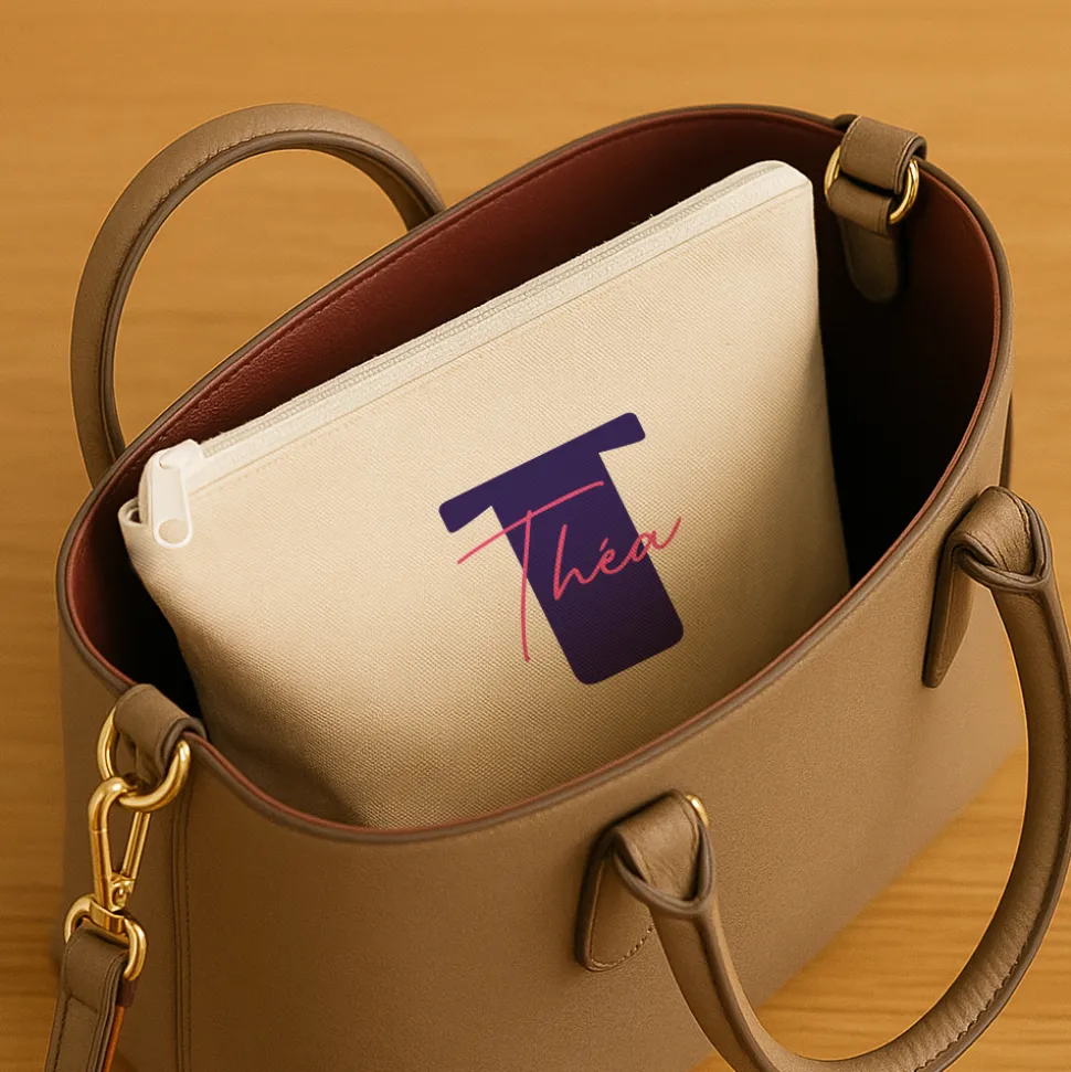 Trousse en coton personnalisée - Initiales