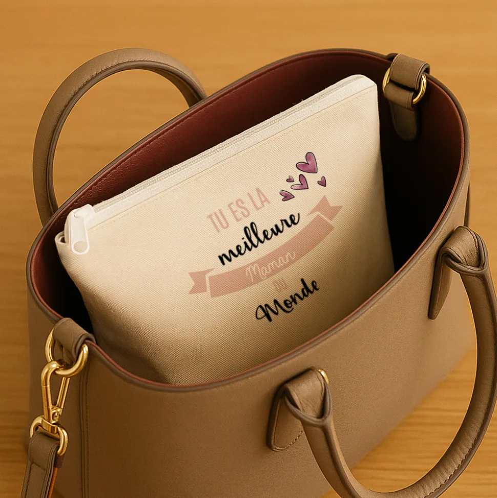 Trousse en coton personnalisée - Tu es la meilleure