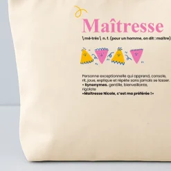 Trousse en coton personnalisée - Définition Maitresse