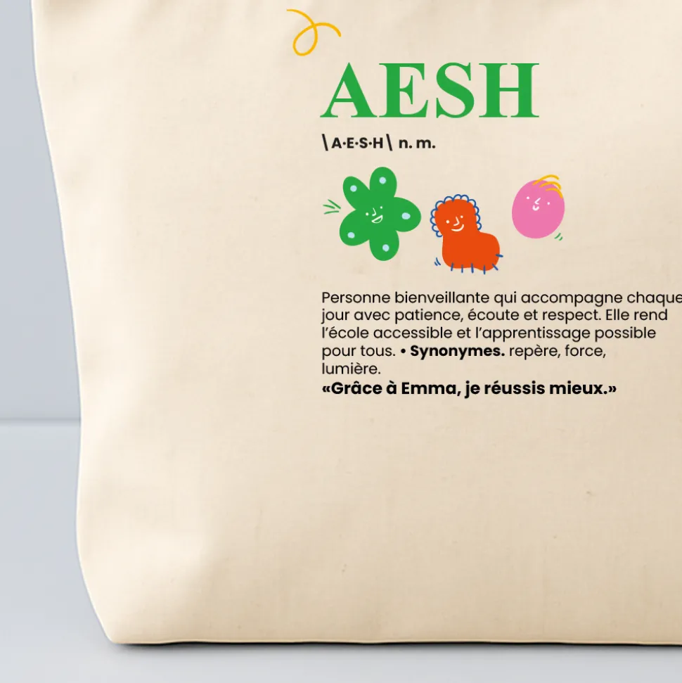 Trousse en coton personnalisée - Définition ATSEM/AESH
