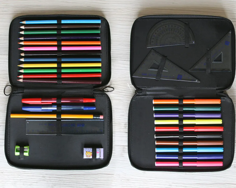 Trousse monstre rose avec fournitures