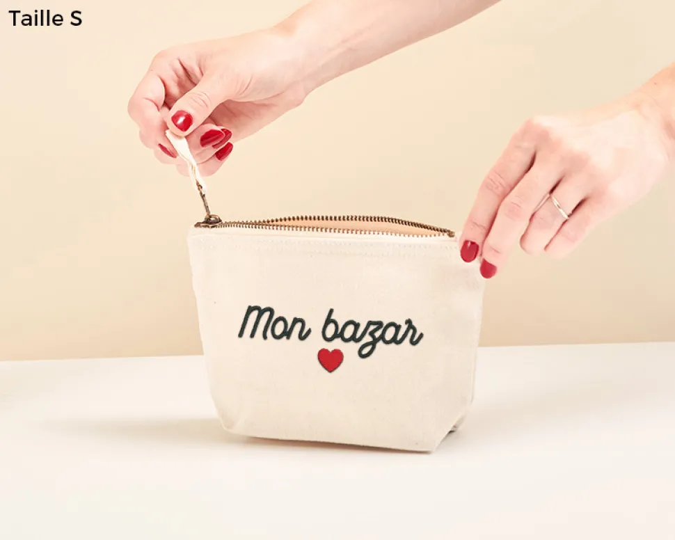 Trousse personnalisé brodée - Beige