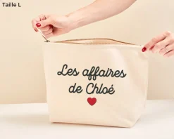 Trousse personnalisé brodée - Beige
