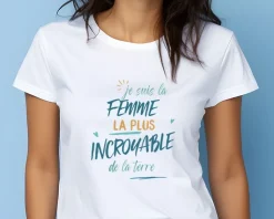 T-Shirt femme personnalisé : Femme la plus...