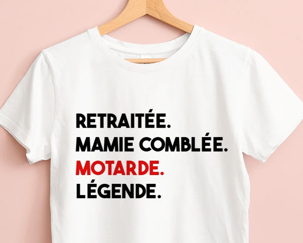 T-shirt femme personnalisé - Message Moto