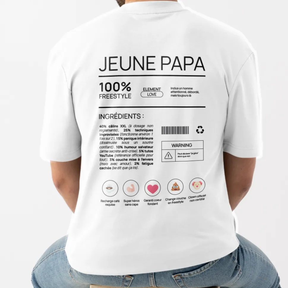 T-shirt homme personnalisé - Composition d'un jeune papa