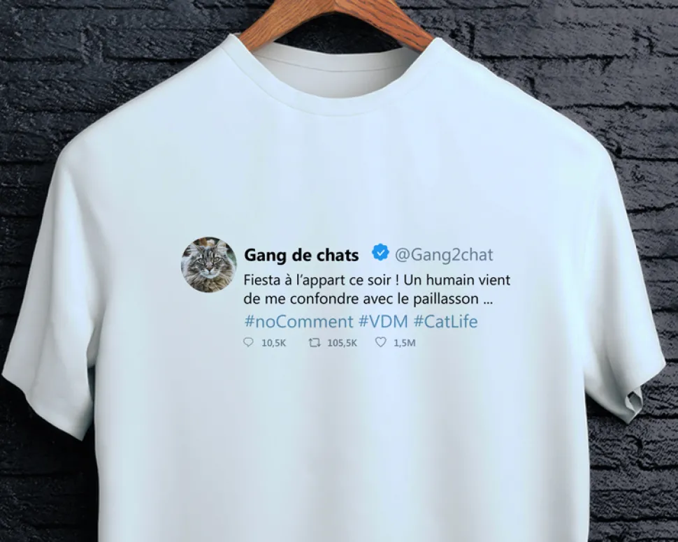 T-shirt homme personnalisé photo - Tweet