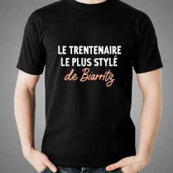 T-shirt noir personnalisé - Message