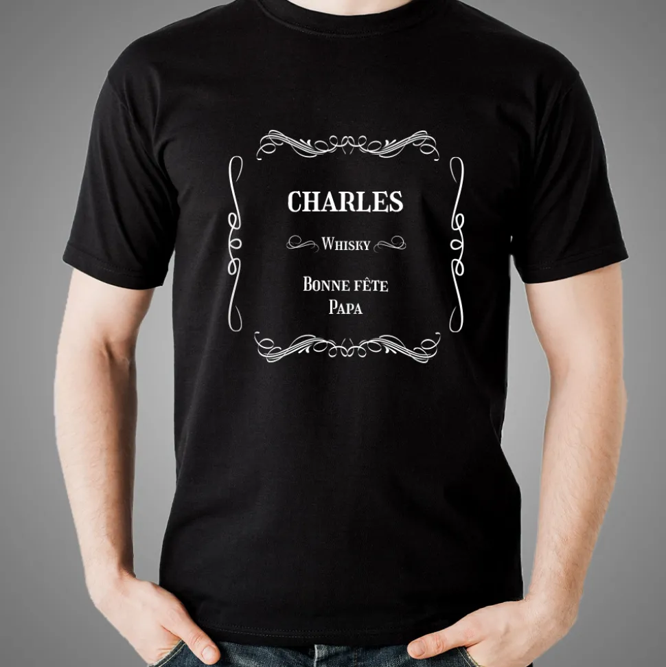 T-shirt noir personnalisé - Whisky