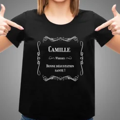 T-shirt noir personnalisé - Whisky
