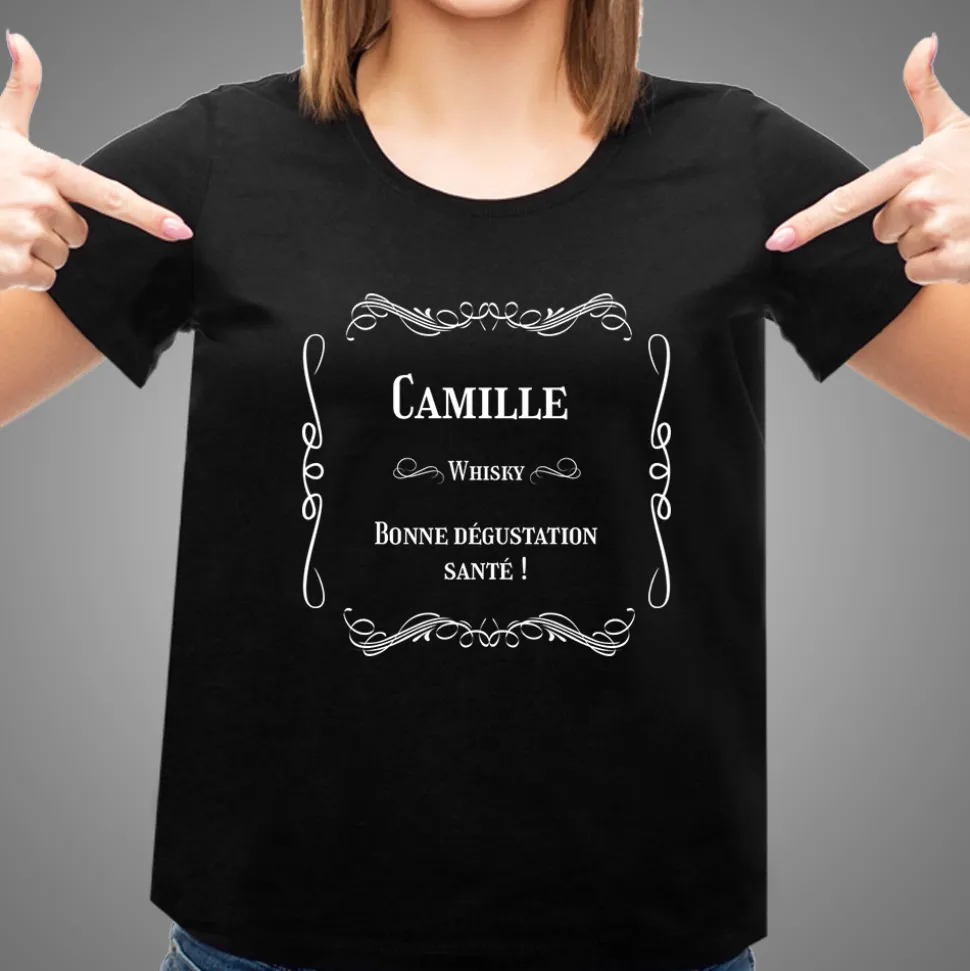 T-shirt noir personnalisé - Whisky