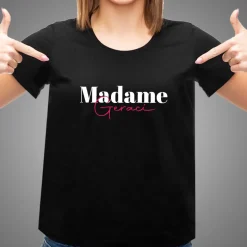 T-shirt noir personnalisé - Mr & Mrs