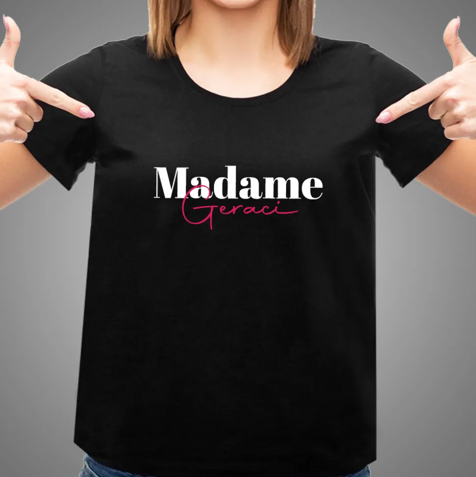 T-shirt noir personnalisé - Mr & Mrs