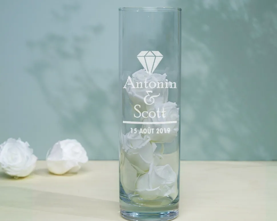 Vase personnalisé anniversaire de mariage - Noces
