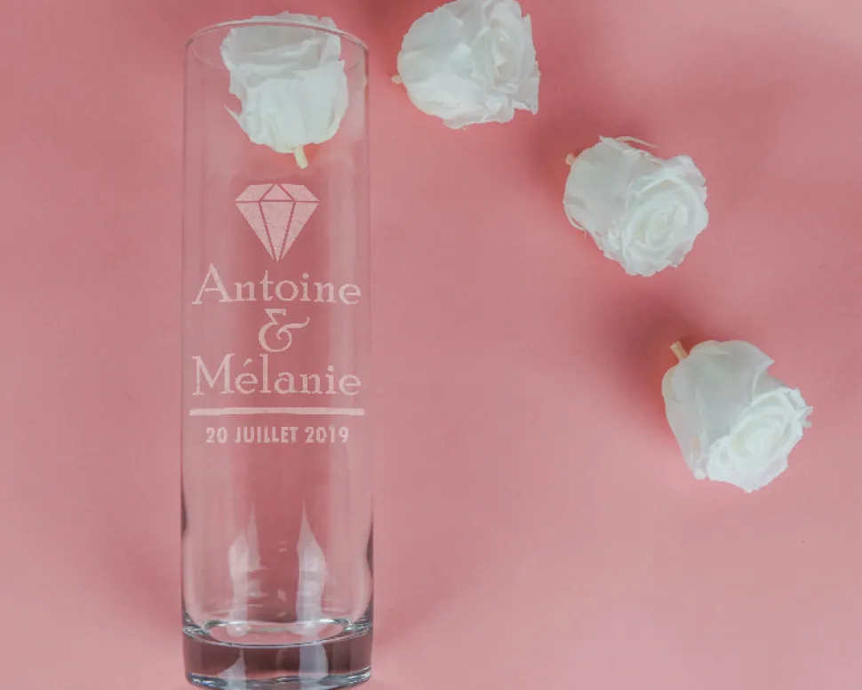 Vase personnalisé anniversaire de mariage - Noces
