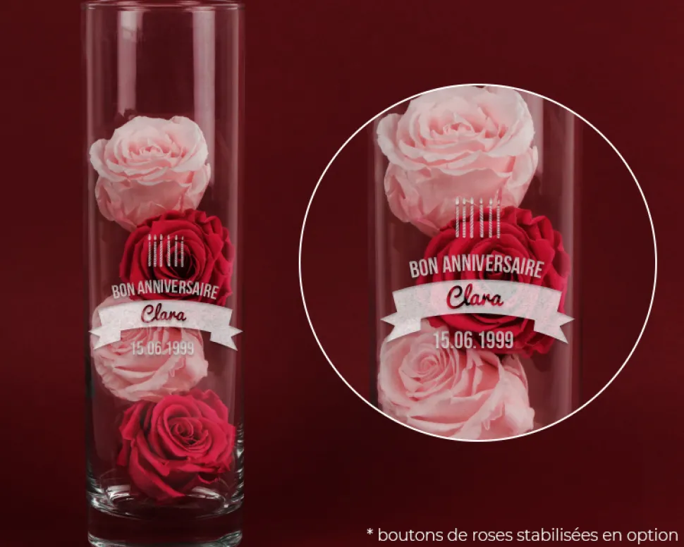 Vase personnalisé anniversaire - Bougies