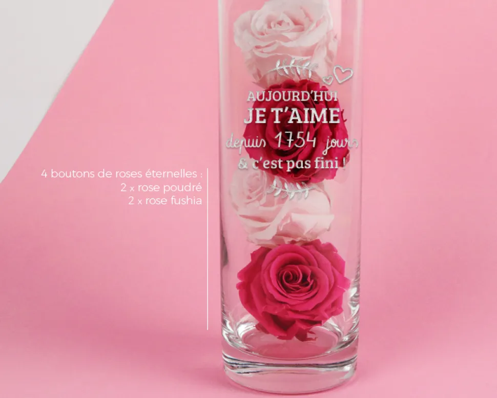 Vase personnalisé couple - Aujourd'hui je t'aime depuis