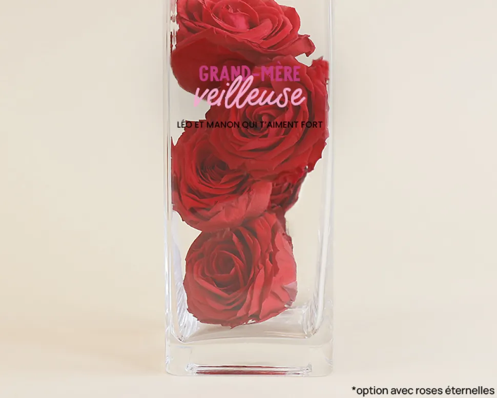 Vase personnalisé cubique - Grand mère-veilleuse