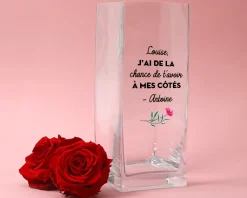 Vase personnalisé cubique - Message