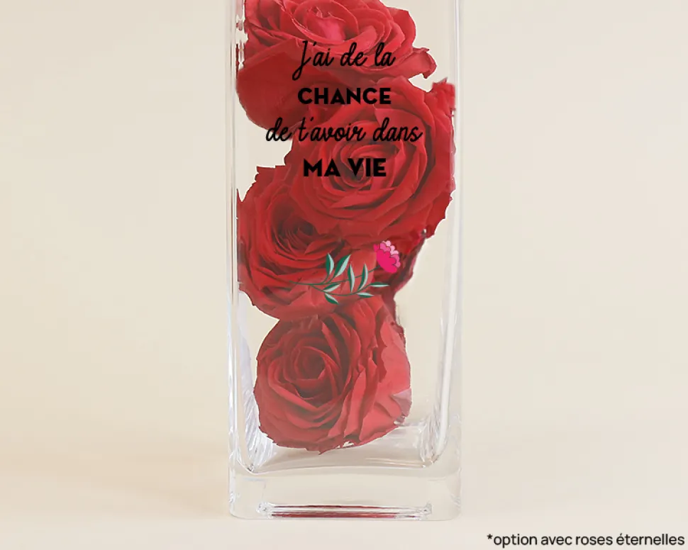Vase personnalisé cubique - Message