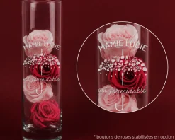 Vase personnalisé cylindrique - Je t'aime