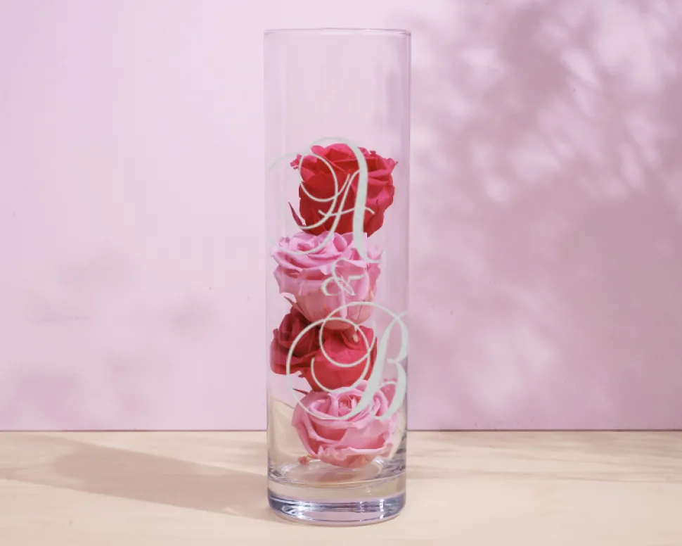 Vase personnalisé cylindrique - Initiales