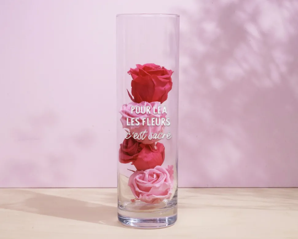 Vase personnalisé cylindrique - Message