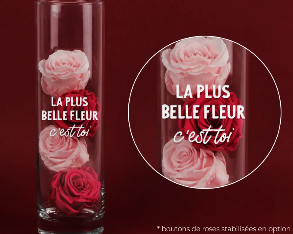 Vase personnalisé cylindrique - Message