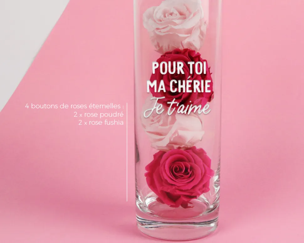 Vase personnalisé cylindrique - Message