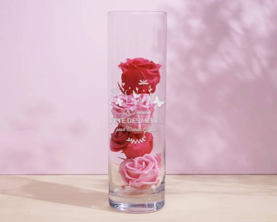 Vase personnalisé cylindrique - Première Fête des Mères