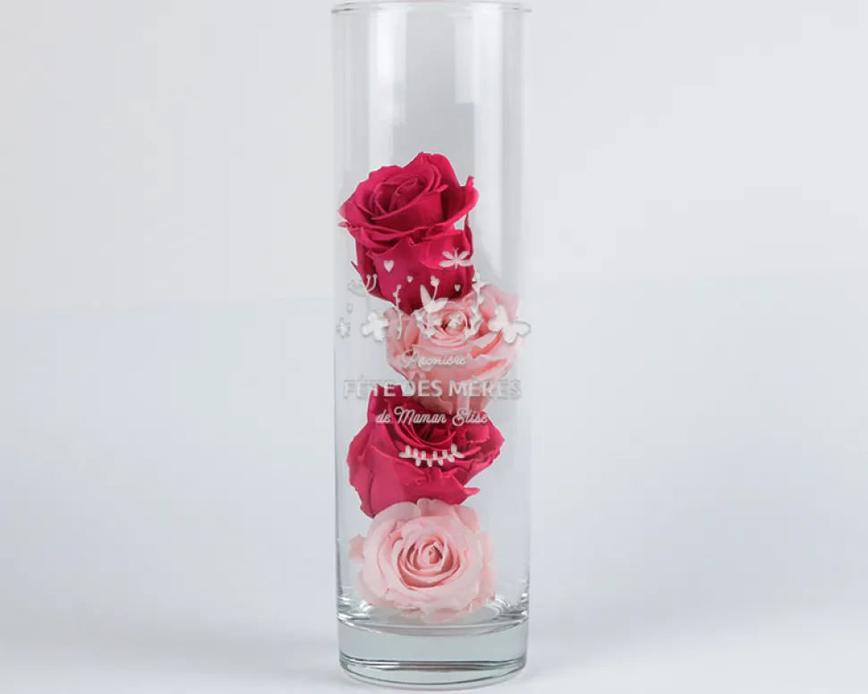 Vase personnalisé cylindrique - Première Fête des Mères