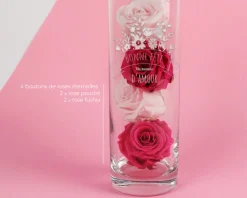 Vase personnalisé cylindrique - Mamie Fleurie