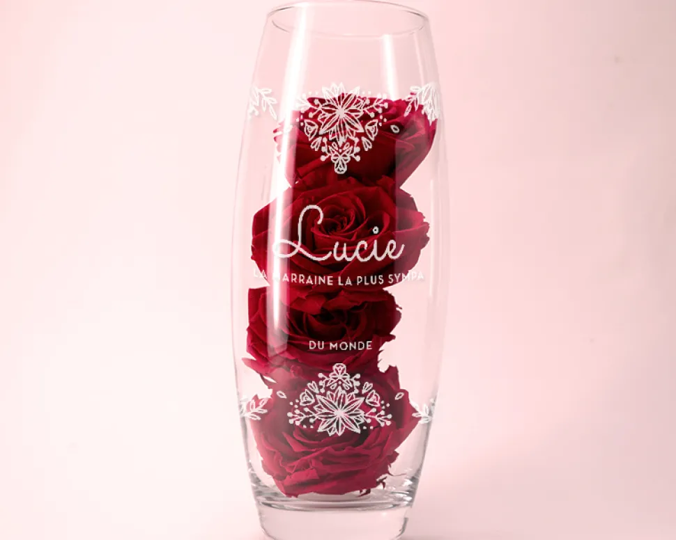 Vase personnalisé ovale - Fleurs