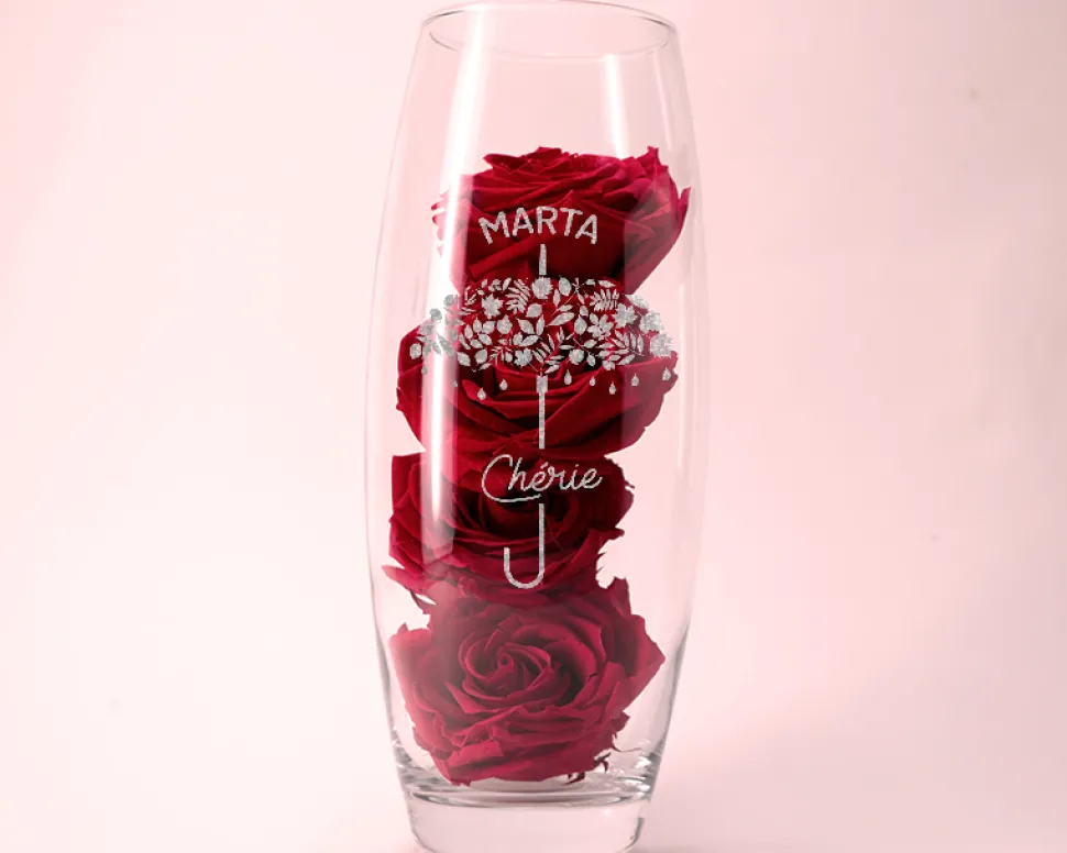 Vase personnalisé ovale - Je t'aime