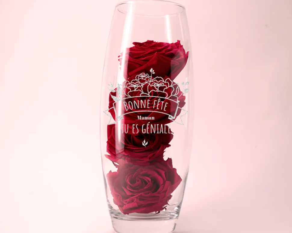 Vase personnalisé ovale - Maman Fleurie